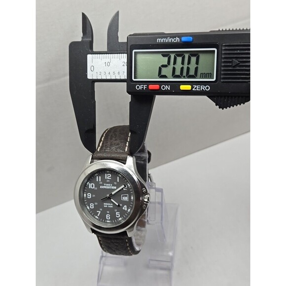 Timex Expedition Indiglo WR50M Date Field Watch Quartz New Battery Leather Strap - Picture 6 of 14